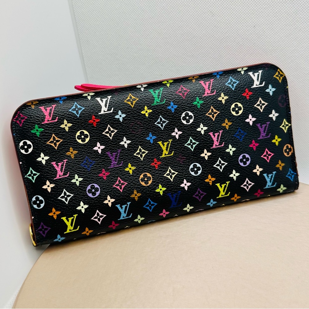 EUC Louis Vuitton x Takashi Murakami Black Portefeuille Insolite Monogram Wallet